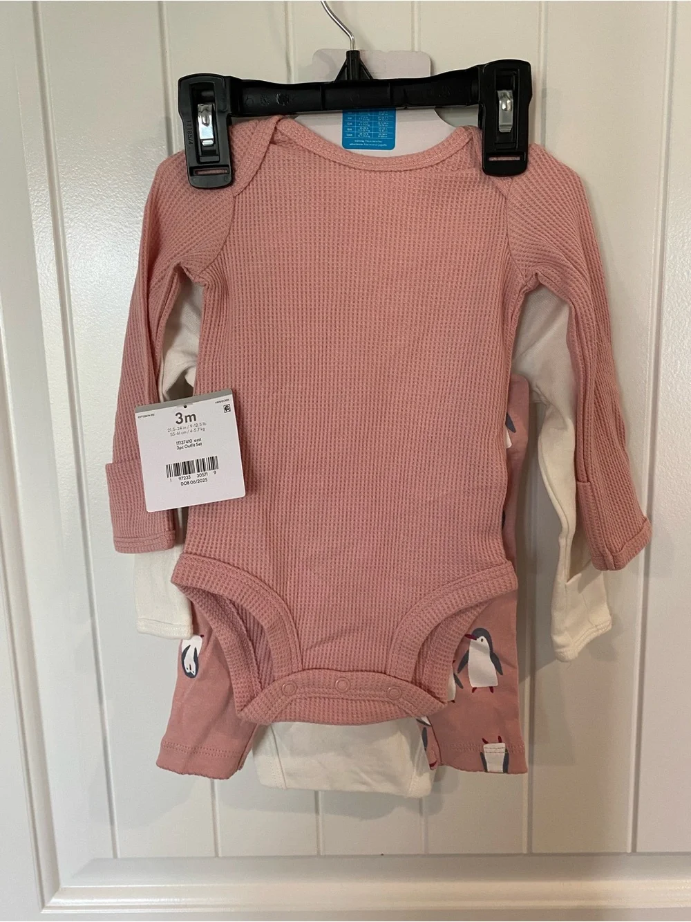 Carter's Baby 3 Piece Set in Cream and Dusty Rose